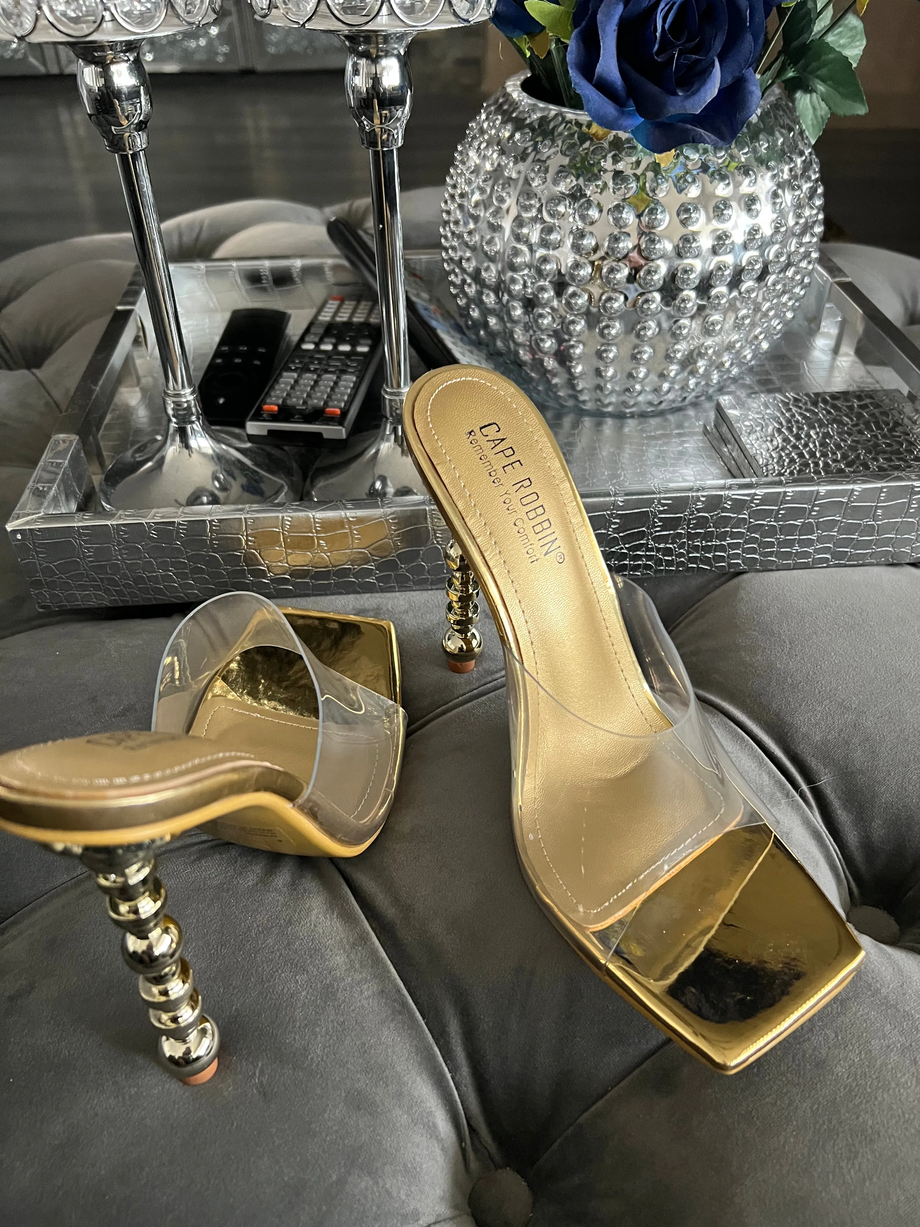 Gold Clear Sandals