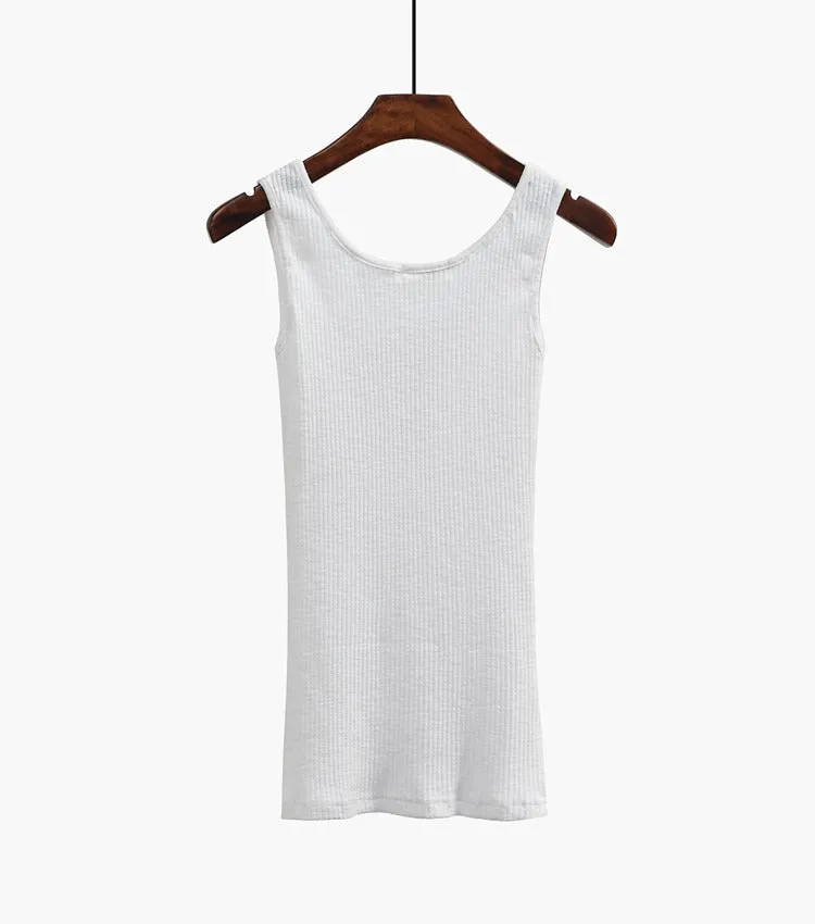 Halter Bandage Sexy Crop Solid Cotton Tank Vest Slim Skinny Solid Sleeveless