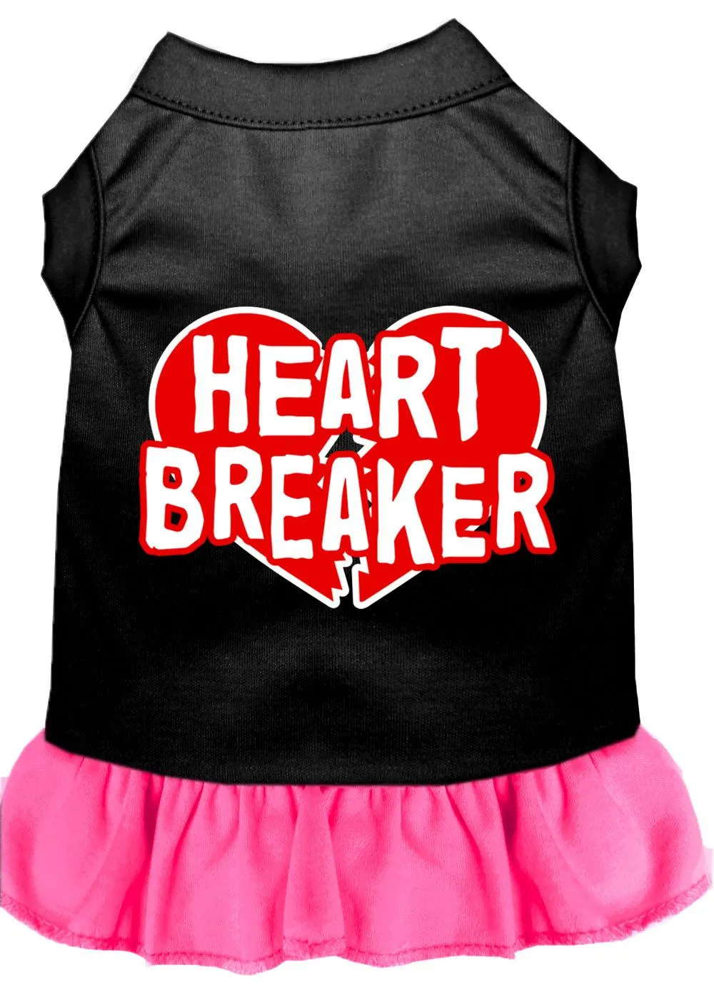 Heart Breaker Screen Print Dress Black With Bright Pink Xxxl (20)