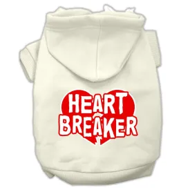 Heart Breaker Screen Print Pet Hoodies Cream Size Sm (10)