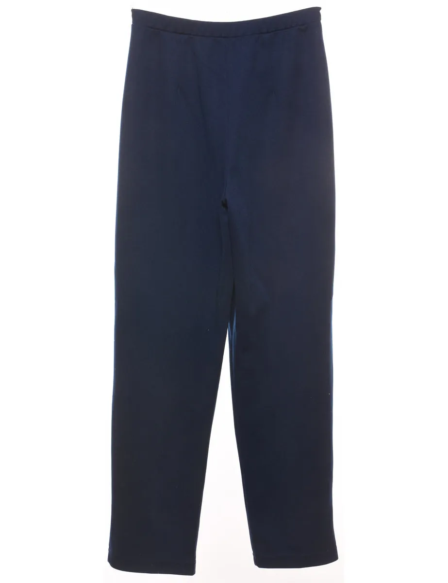 High Waist Navy Trousers - W28 L30