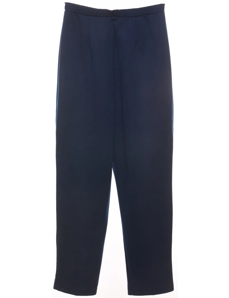 High Waist Navy Trousers - W28 L30