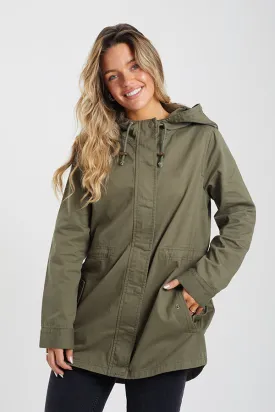 HOODED COTTON TWILL PARKA