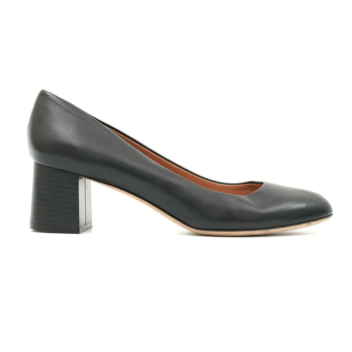 Hugo Boss Taylor Block Pump High-Heel Shoes Leather Black Colour For Women