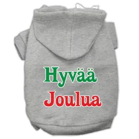 Hyvaa Joulua Screen Print Pet Hoodies Grey Xl (16)