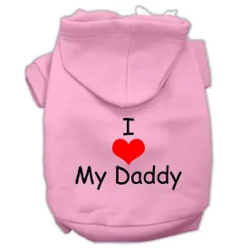 I Love My Daddy Screen Print Pet Hoodies Pink Size Lg (14)