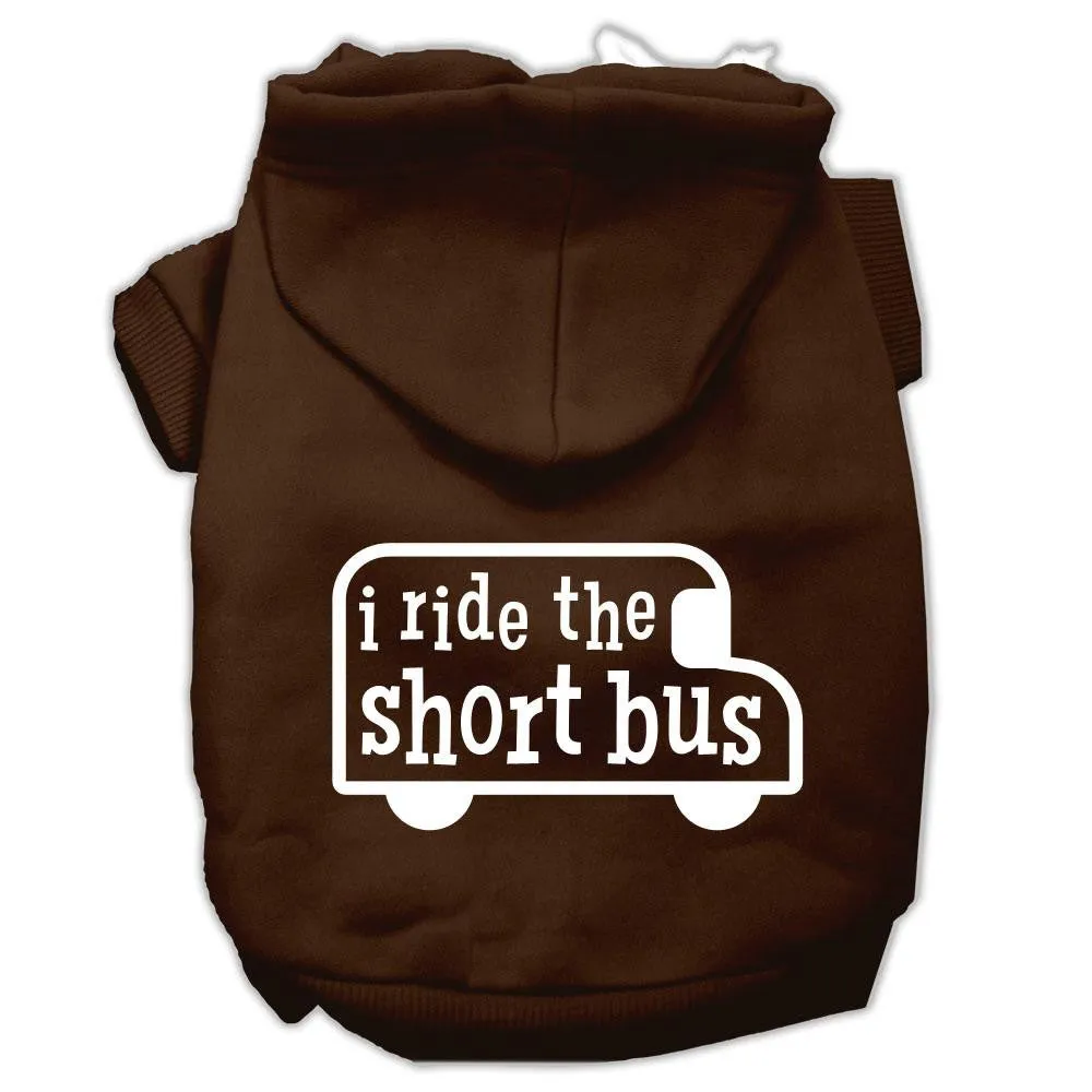 I ride the short bus Screen Print Pet Hoodies Brown Size XL (16)