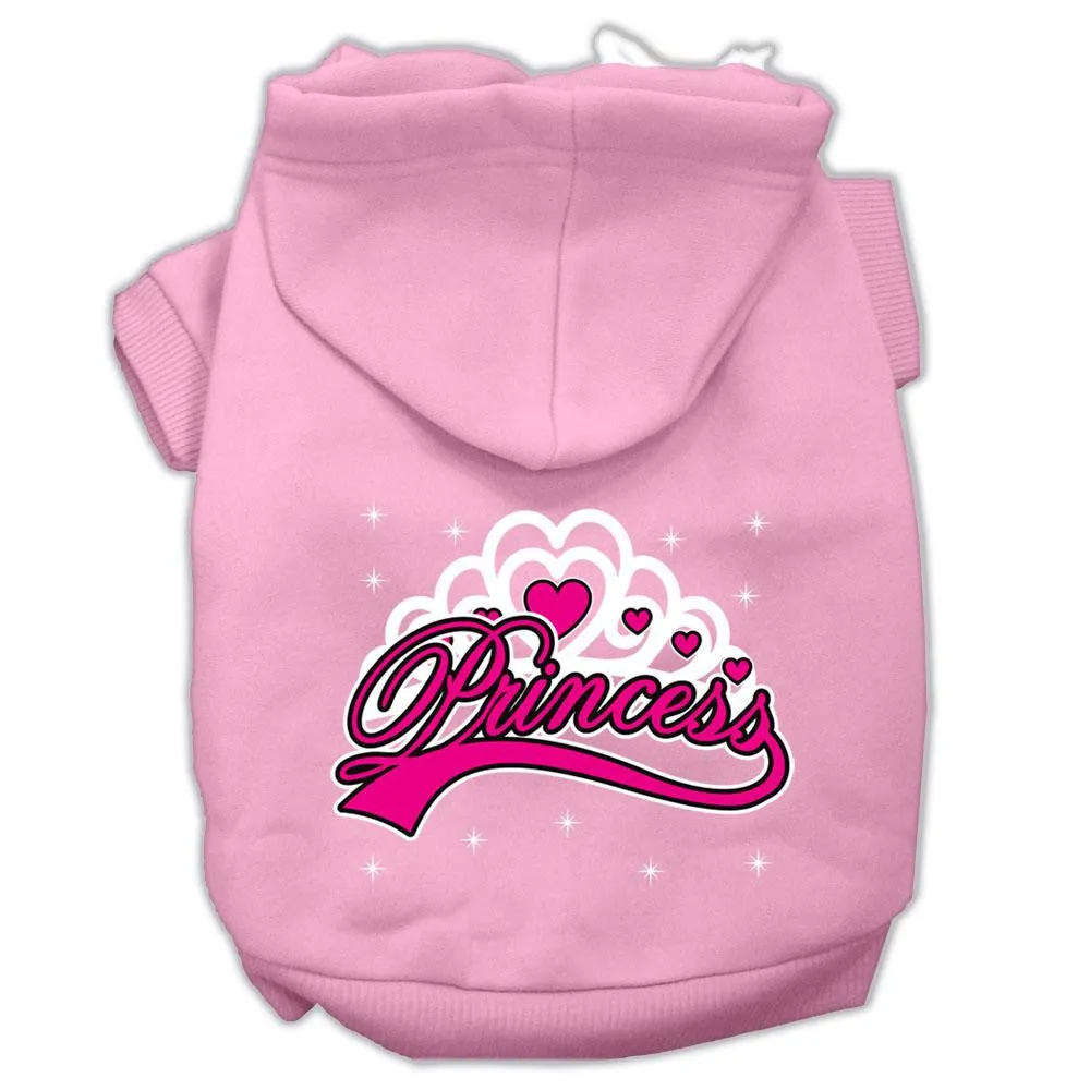 I'm A Princess Screen Print Pet Hoodies Light Pink Size Med (12)