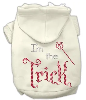 I'm The Trick Rhinestone Hoodies Cream S (10)