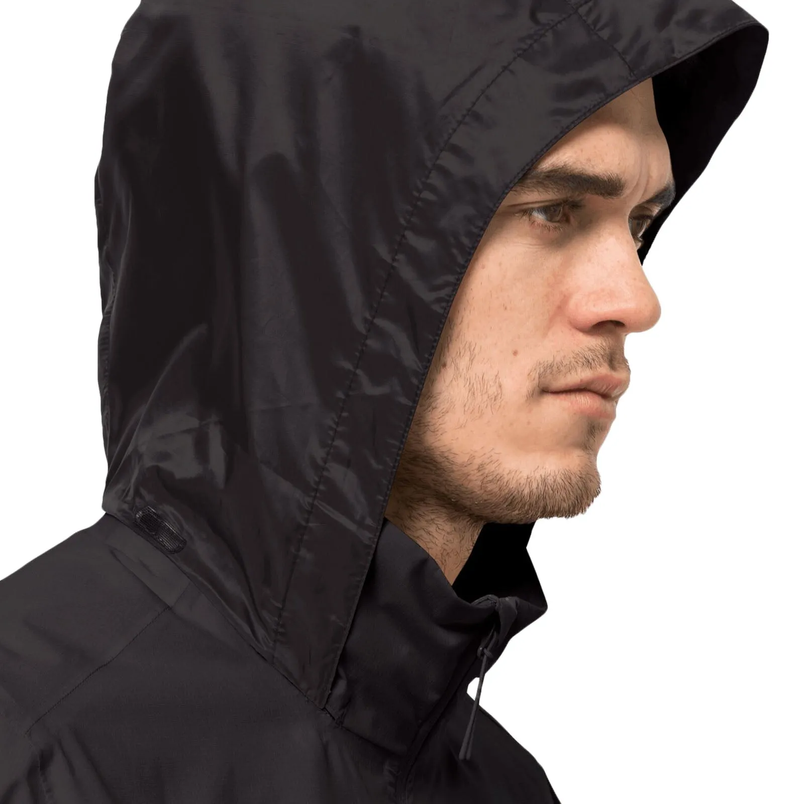 Jack Wolfskin Mens Pack & Go Overhead Waterproof Jacket - Black