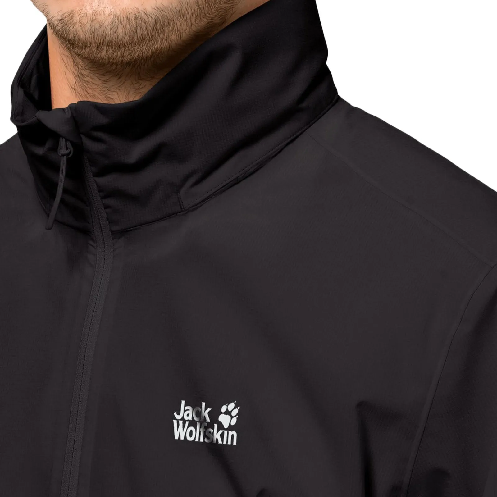 Jack Wolfskin Mens Pack & Go Overhead Waterproof Jacket - Black