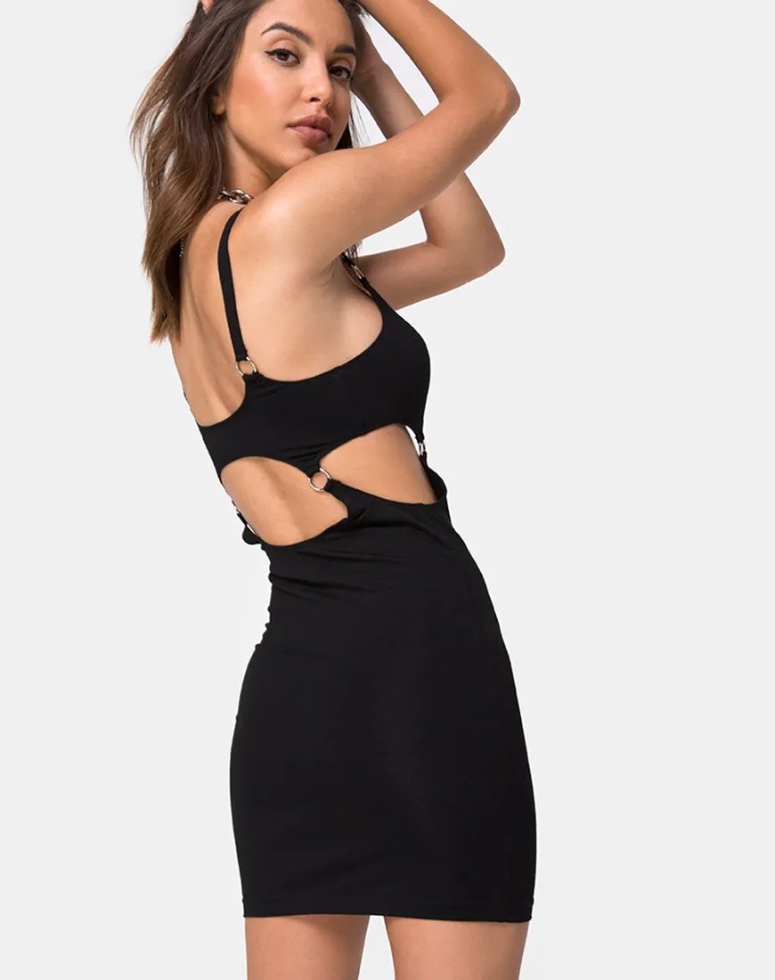 Jezabel Cut Out Dress in Black