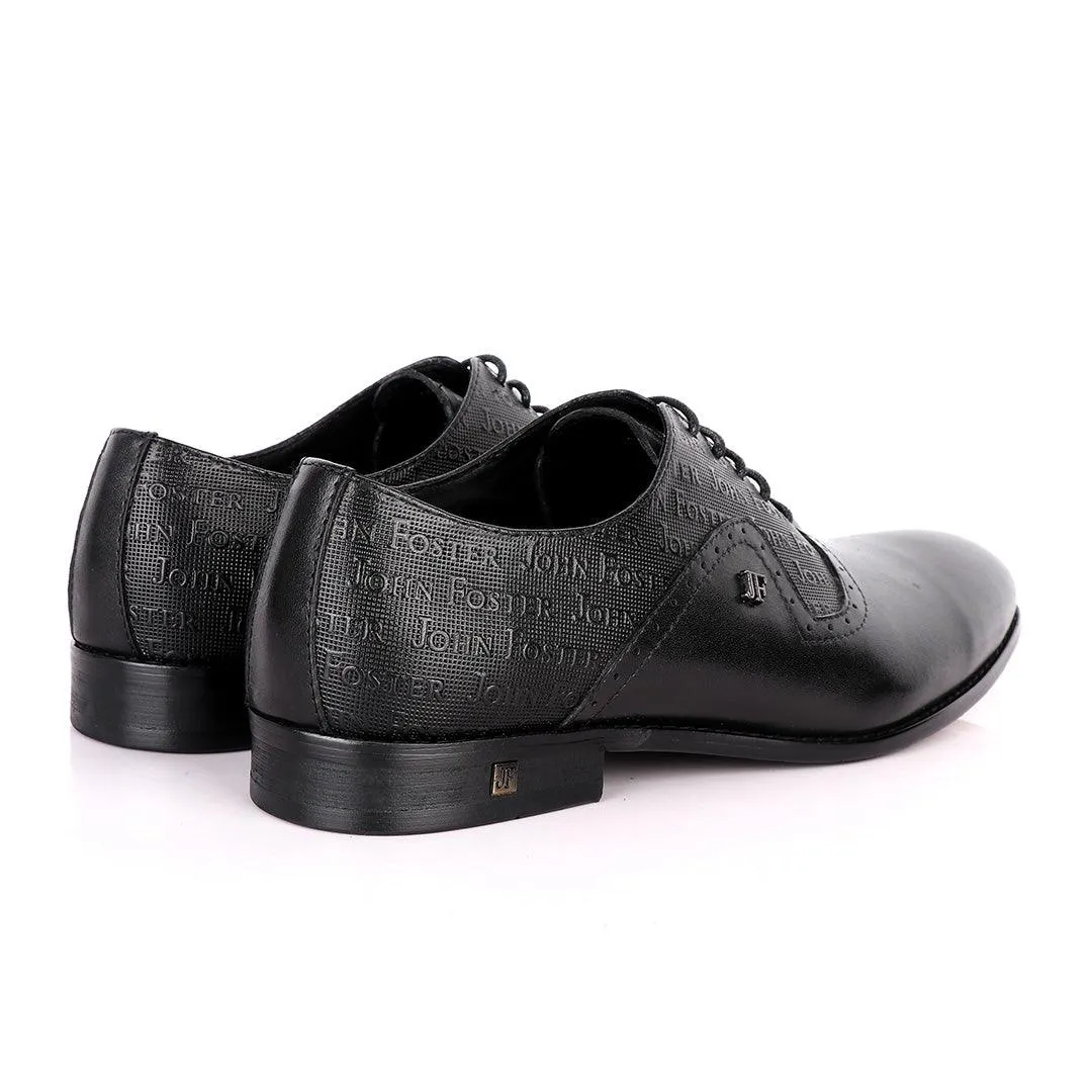 John Foster Crested Oxford Black Leather Formal Shoe