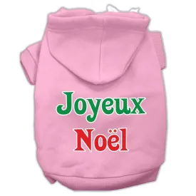 Joyeux Noel Screen Print Pet Hoodies Light Pink S (10)