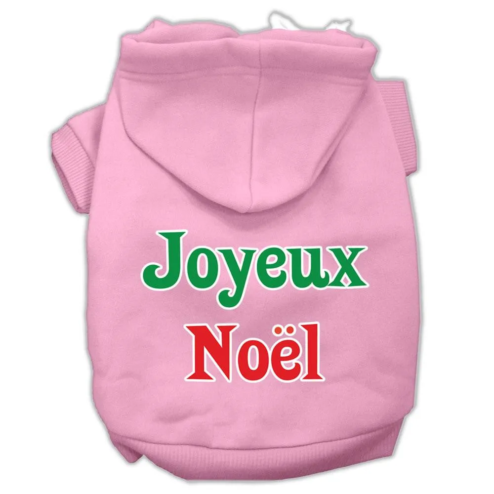 Joyeux Noel Screen Print Pet Hoodies Light Pink S (10)