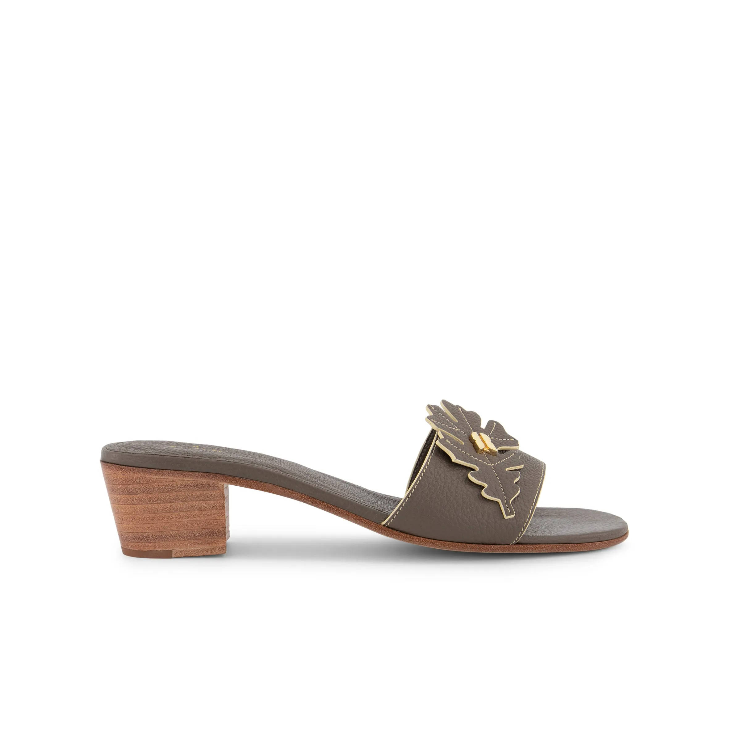 Leaf Sandals in Taupe & Cream Edge