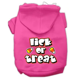 Lick Or Treat Screen Print Pet Hoodies Bright Pink Size M (12)