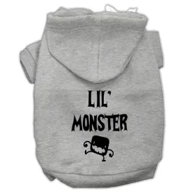 Lil Monster Screen Print Pet Hoodies Grey Size Xs (8)