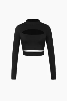 Long Sleeve Cut Out Cropped Top