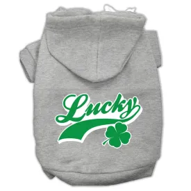 Lucky Swoosh Screen Print Pet Hoodies Grey Size Xxl (18)