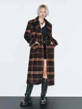 Maxi Plaid Loose Coats