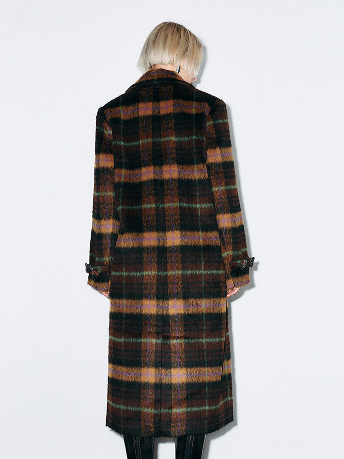 Maxi Plaid Loose Coats