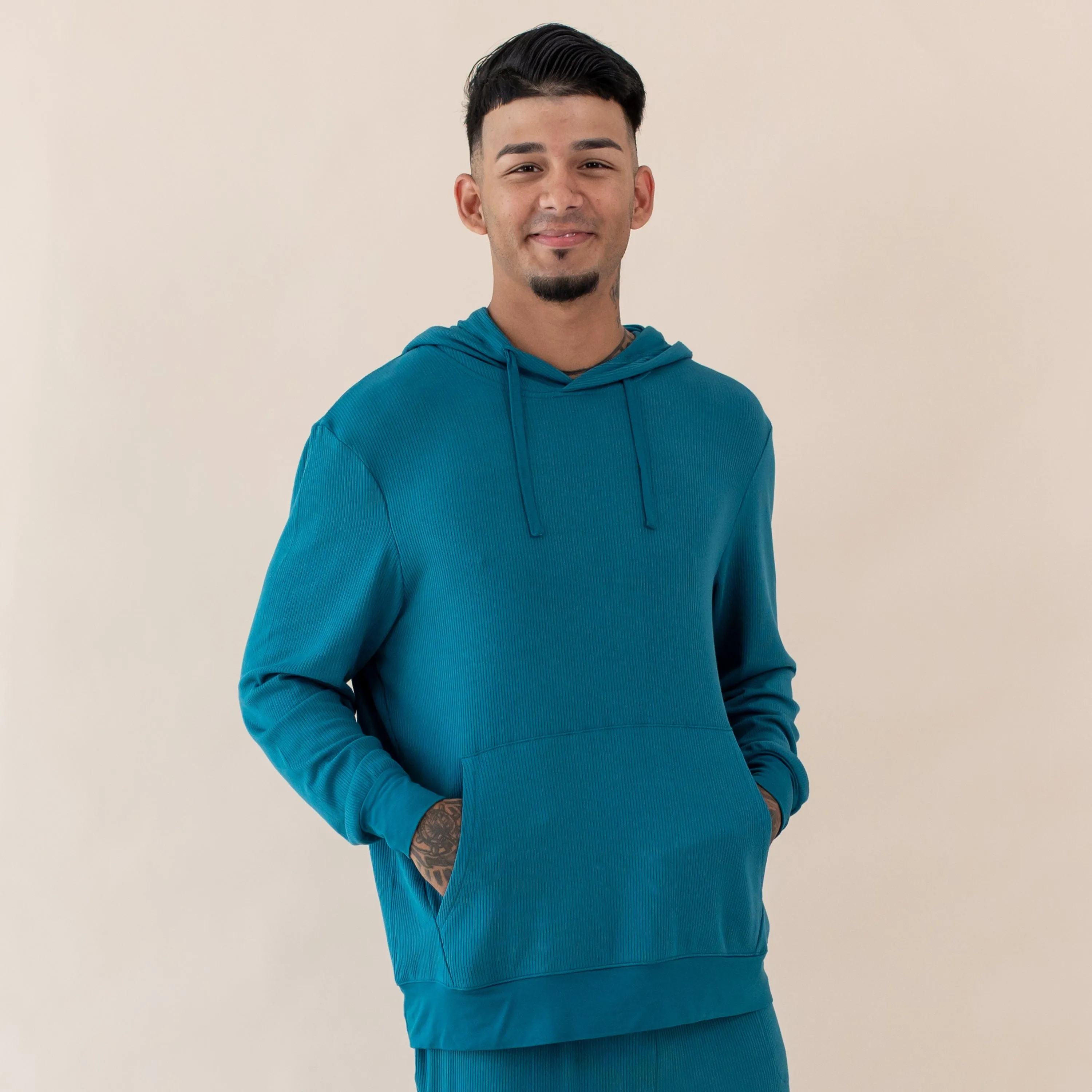 Men's Ribbed Hoodie in Loch