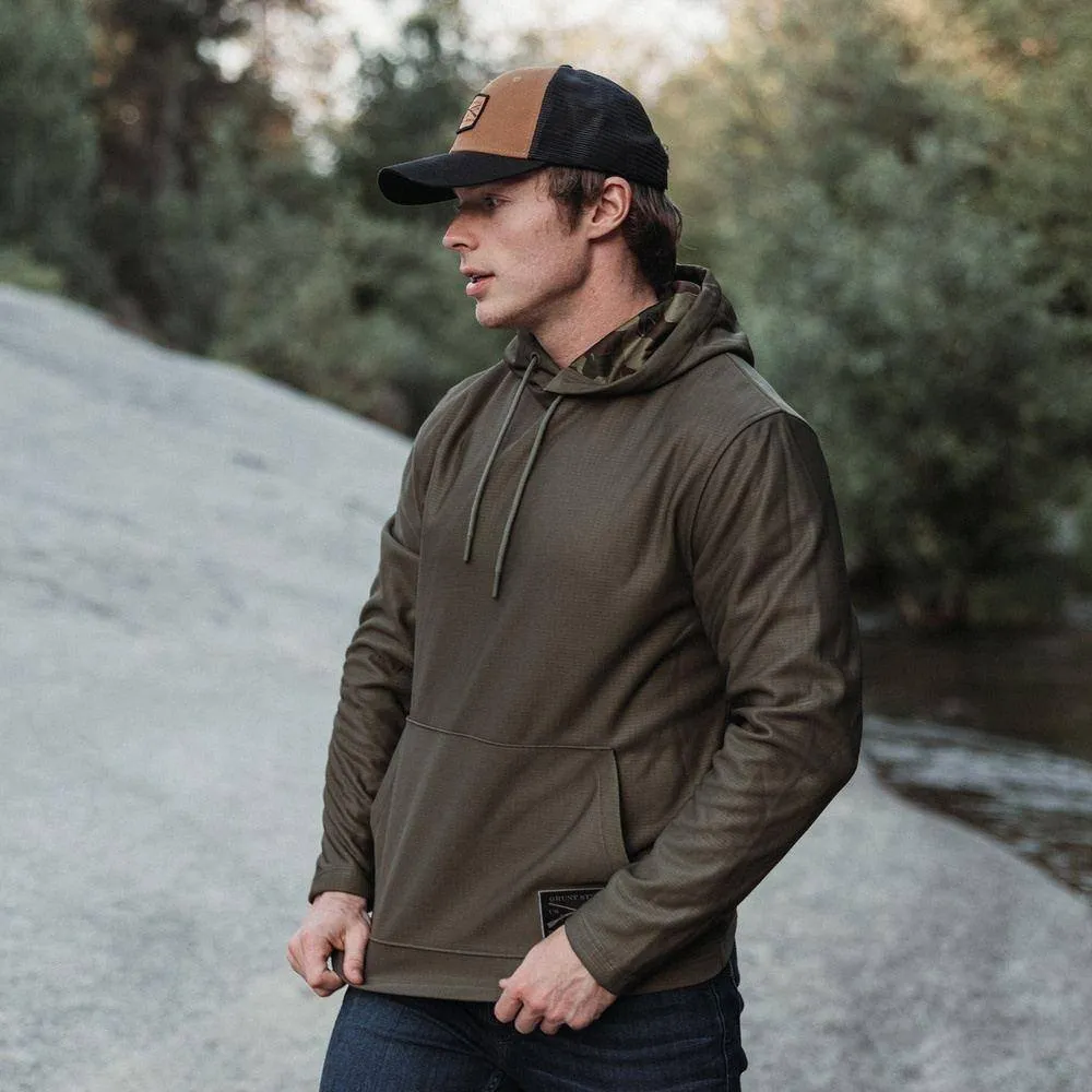 Men's Waffle Top Hoodie - Military Green