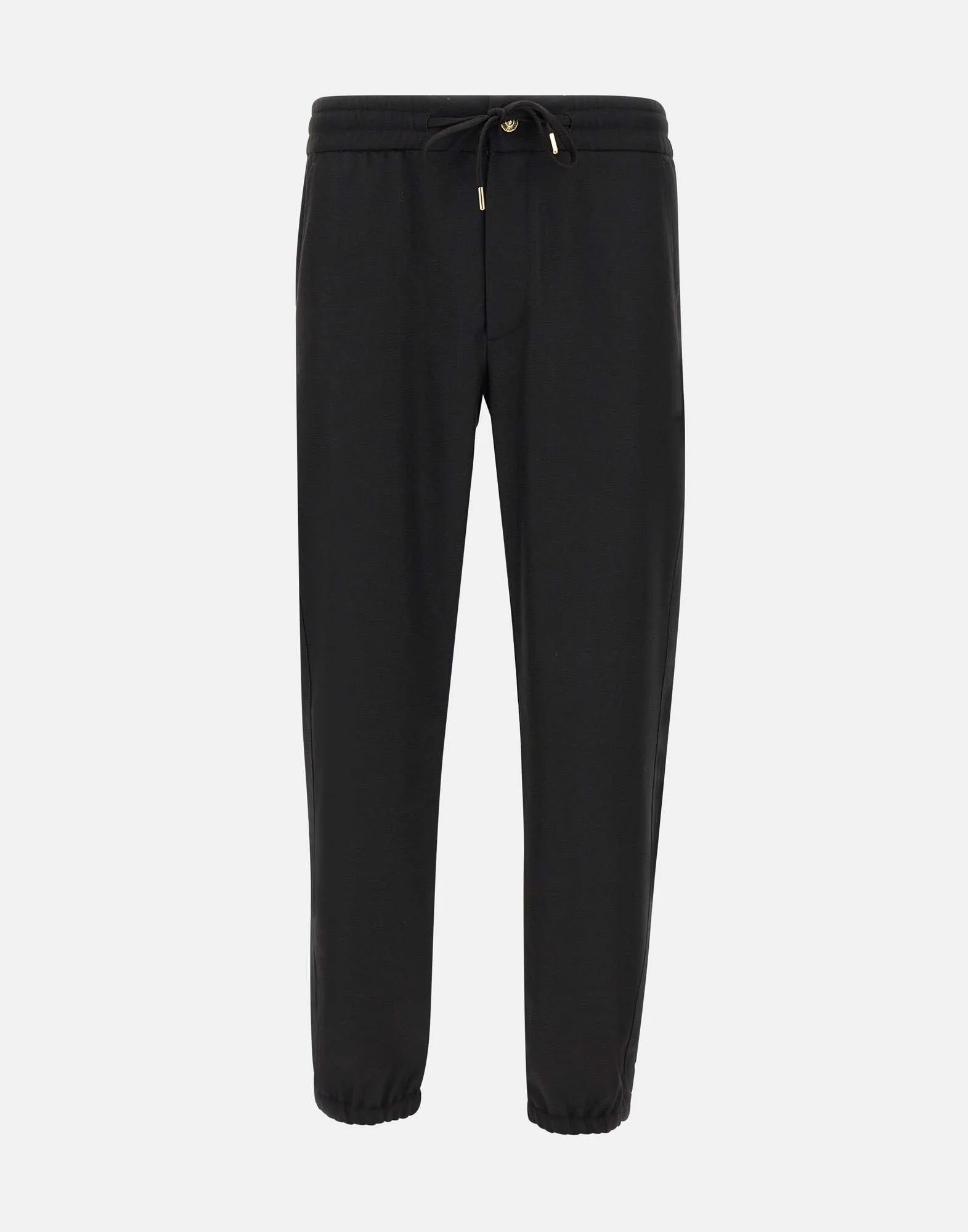 Metal Placket Black Viscose Trousers