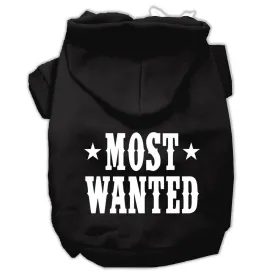 Most Wanted Screen Print Pet Hoodies Black Size XXXL (20)