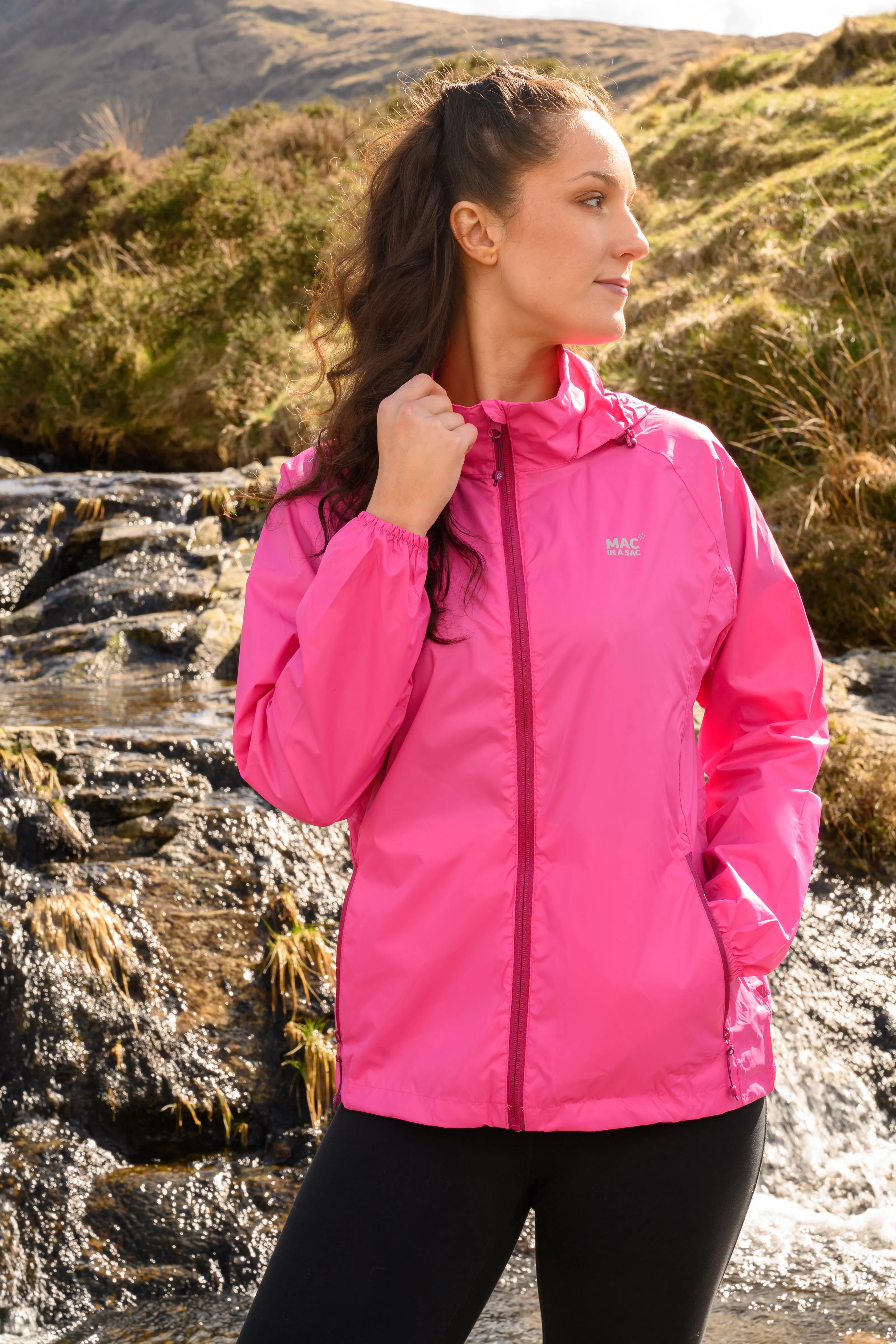 Origin Packable Waterproof Jacket - Pink Tonal Zip