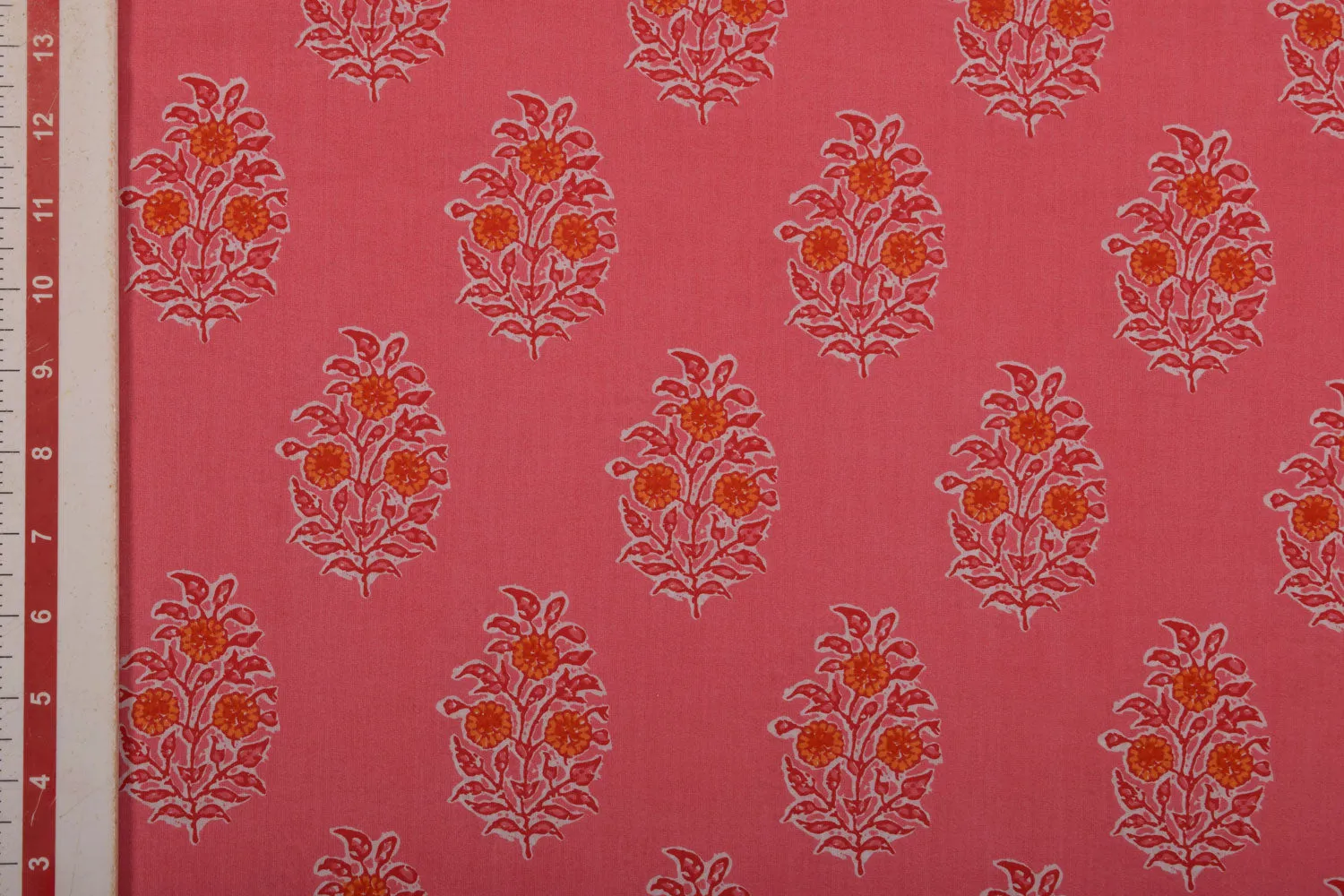 Pink Printed Cotton Cambric Fabric