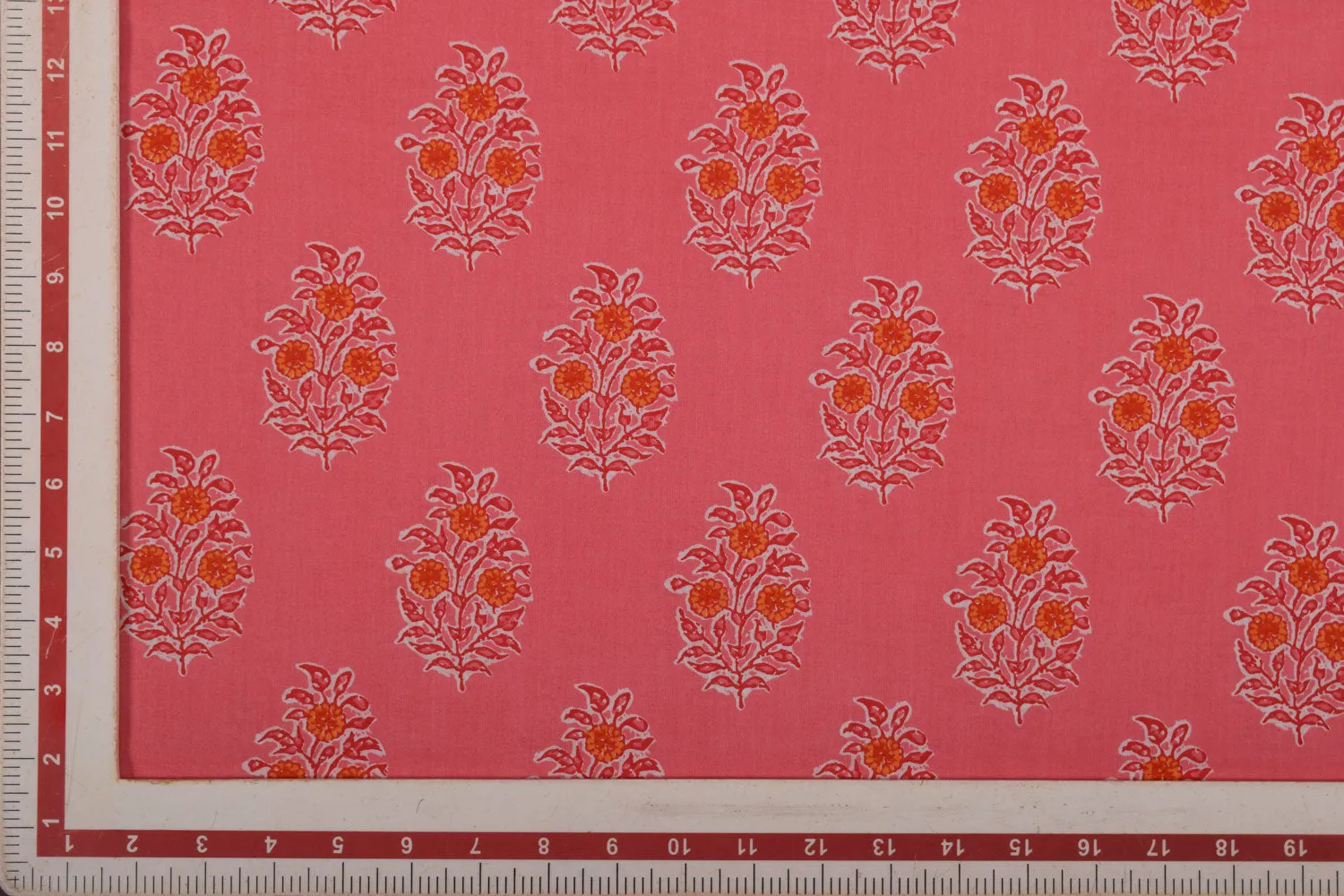 Pink Printed Cotton Cambric Fabric