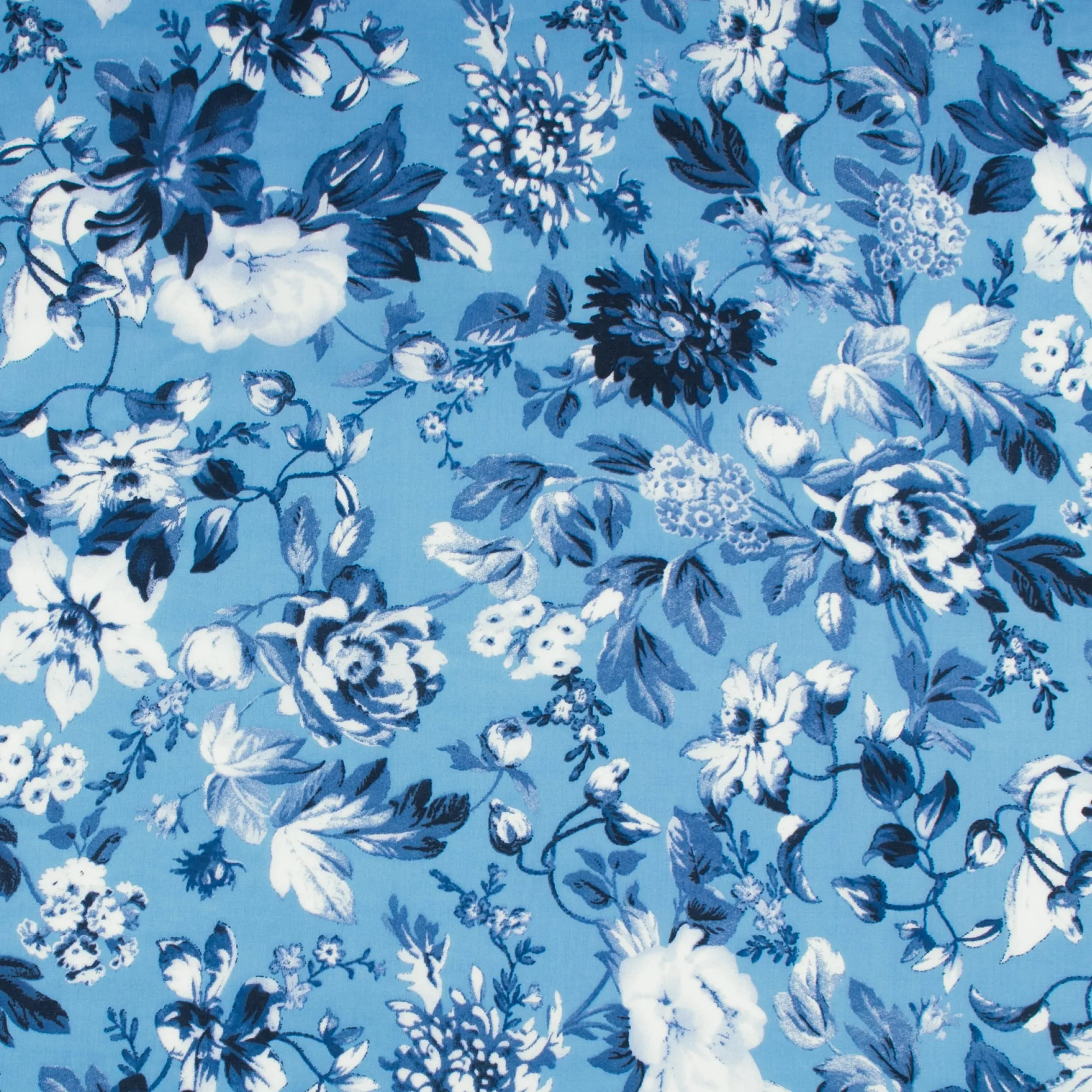 Printed Voile - SILVIA - 023 - Blue