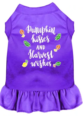 Pumpkin Kisses Screen Print Dog Dress Purple Med (12)