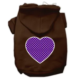 Purple Swiss Dot Heart Screen Print Pet Hoodies Brown Size XXXL (20)