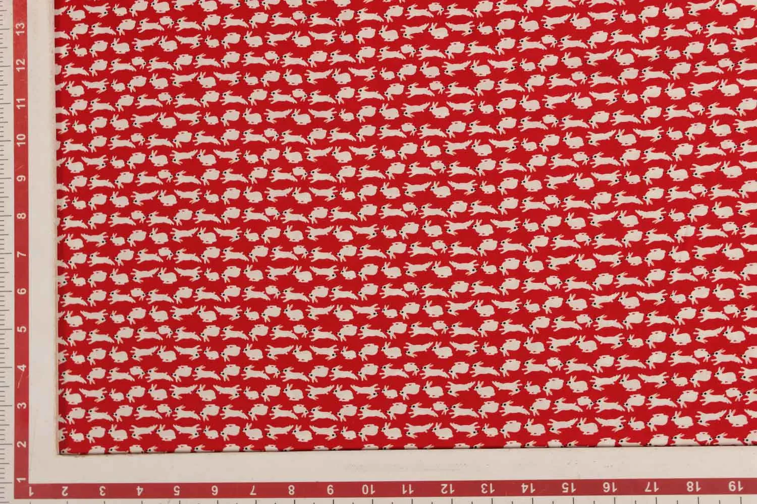 Red Printed Cotton Poplin Fabric