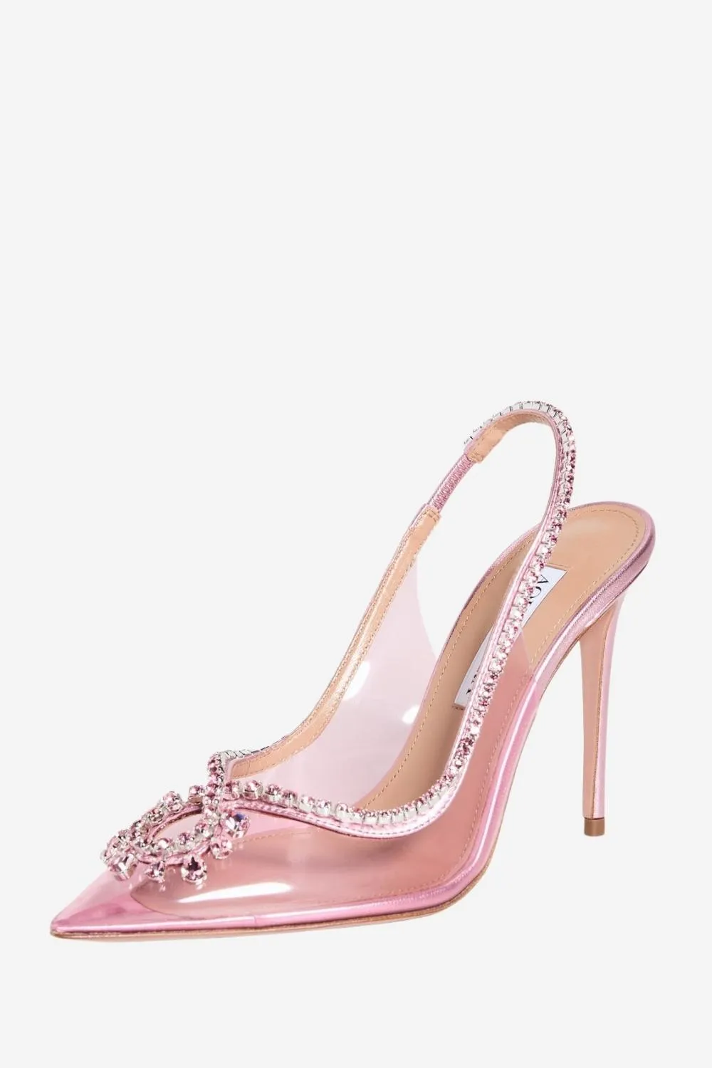 Rhinestone Pink Pointed Toe Stiletto Sandals