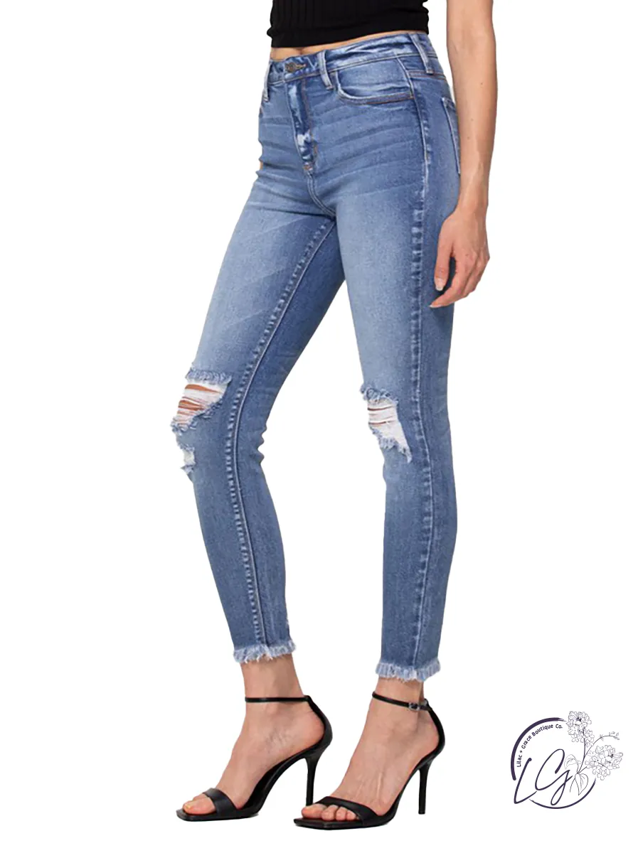 Ruth High-Rise Distressed Skinny by Cello Jeans