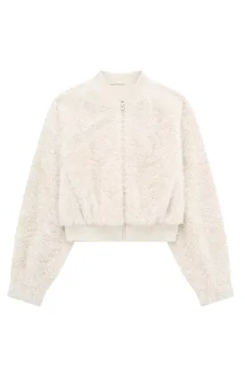 'Sabrina' Faux Fur Short Zip-Up Jacket