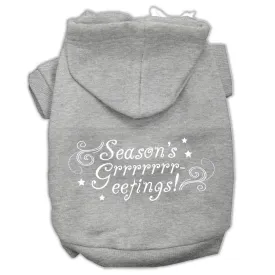 Seasons Greetings Screen Print Pet Hoodies Grey Size Xxl (18)