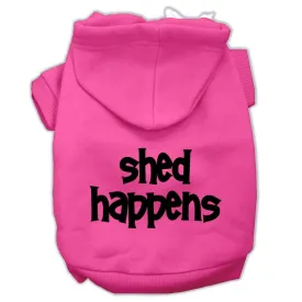 Shed Happens Screen Print Pet Hoodies Bright Pink Size Med (12)