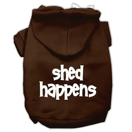 Shed Happens Screen Print Pet Hoodies Brown Size XS (8)