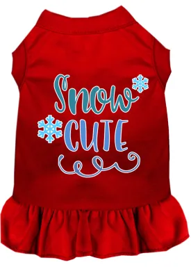 Snow Cute Screen Print Dog Dress Red Xl