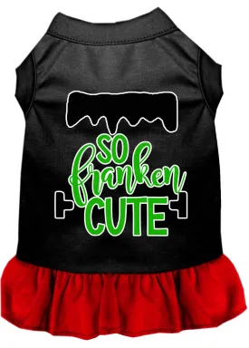 So Franken Cute Screen Print Dog Dress Black With Red Xl