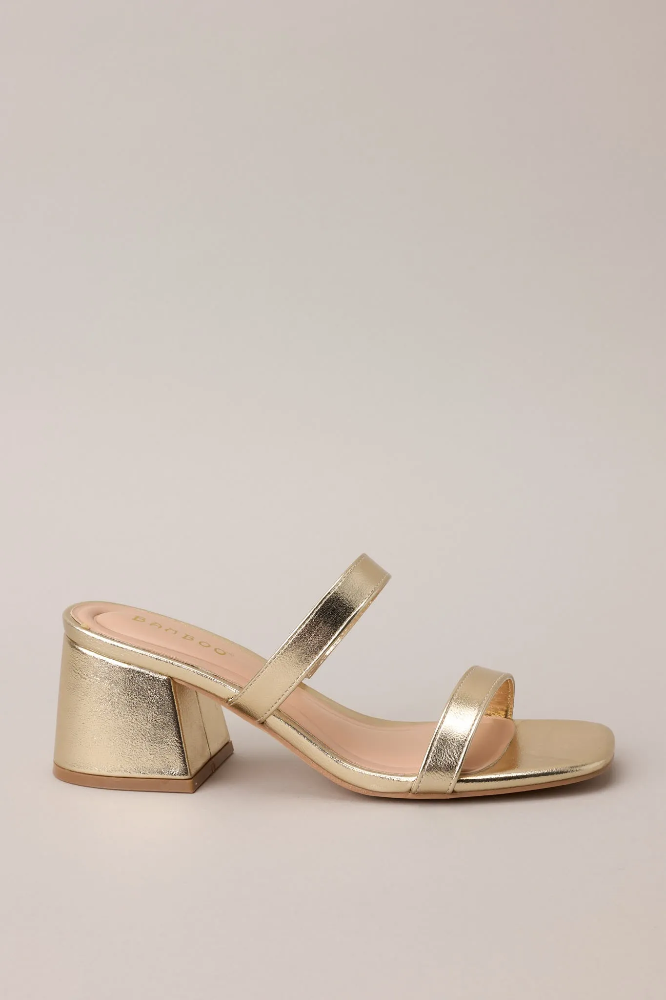 Stolen Moments Gold Block Heel