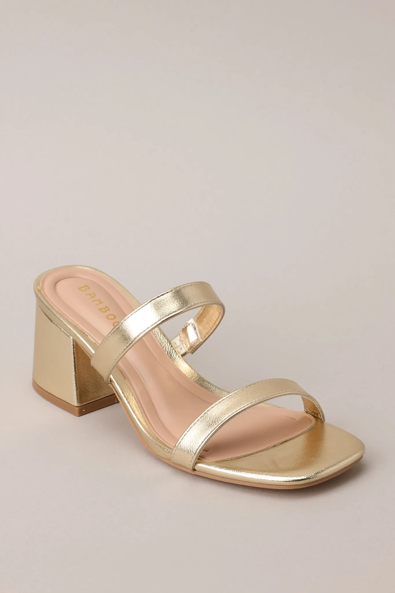 Stolen Moments Gold Block Heel