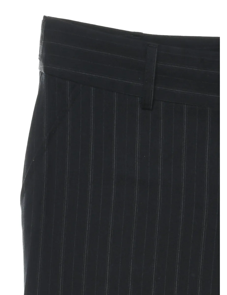 Striped Black Trousers - W30 L30