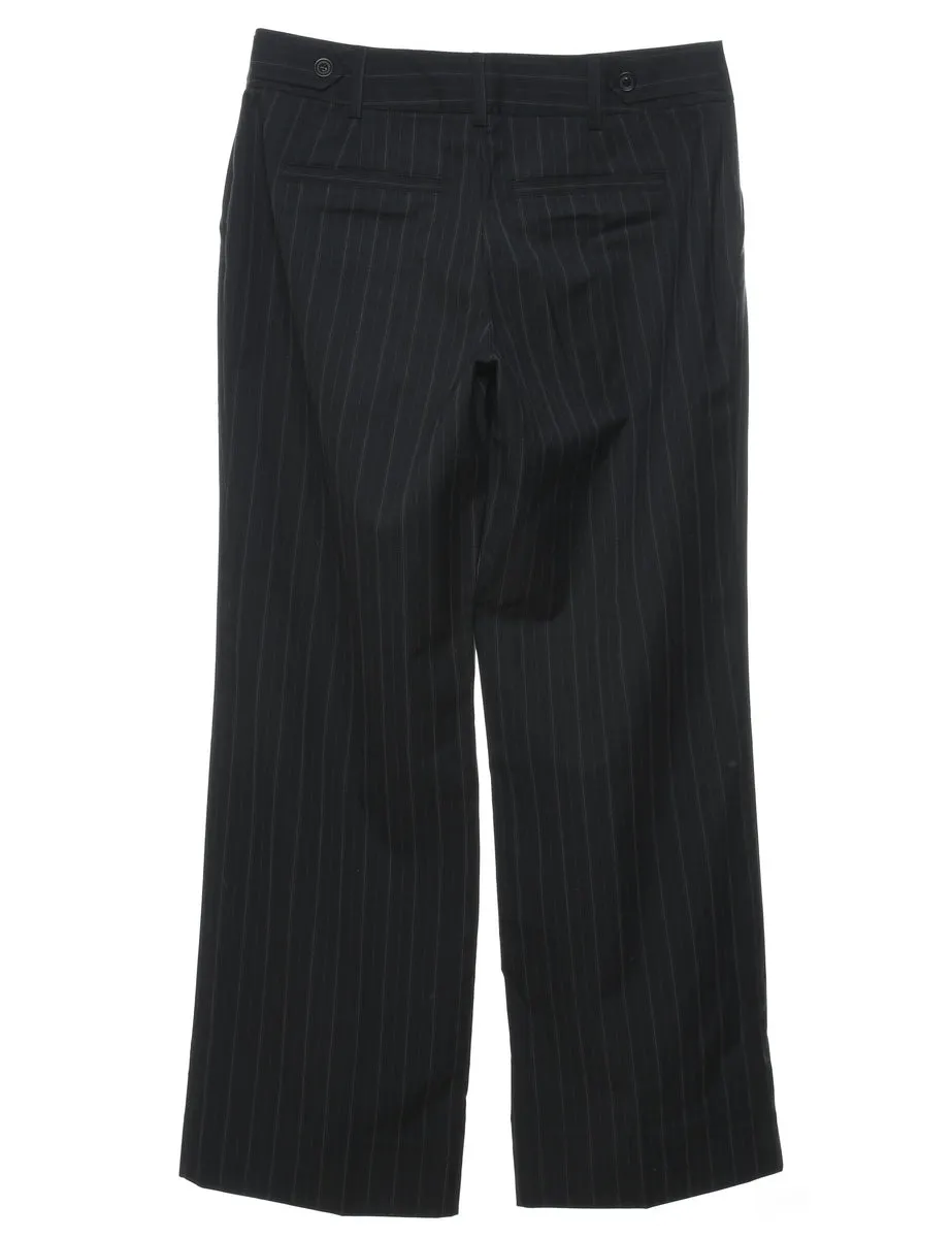 Striped Black Trousers - W30 L30