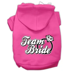 Team Bride Screen Print Pet Hoodies Bright Pink Size XS (8)